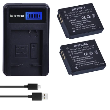 2Pc 1500Mah bateria CGA-S005E S005 DMW-BCC12 Bateria + LCD USB Carregador para Panasonic Lumix DMC-LX1 LX2 LX3 FX3 FUJI NP-70 DB60