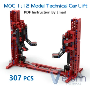 307 PCS MOC Técnica de Elevação do Carro Blocos de Construção Compatível com 1:12 Modelo de Alta Tecnologia de Montagem de Tijolos de ensino Garoto de Brinquedo de Menino Presentes