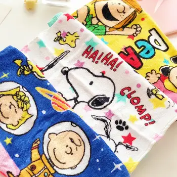 34*80Cm Snoopy Kawaii Cartoon Crianças Toalha de Algodão, Macio e Confortável Família Absorvente Anime de Pelúcia Toalha de Banho para a Criança Presente