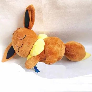 35cm TAKARA TOMY Pokemon Eevee do Brinquedo do Luxuoso dos desenhos animados de Animação Propenso Sono Eevee Boneca Para Crianças, Adultos Presente de Aniversário de Almofadas