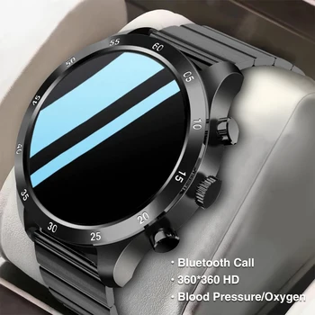 360*360 HD Smart Watch Bluetooth Chamada de Pressão de Sangue/Oxigênio Música de Fitness Tracker de Negócios Para Huawei xiaomi Homens Smartwatch