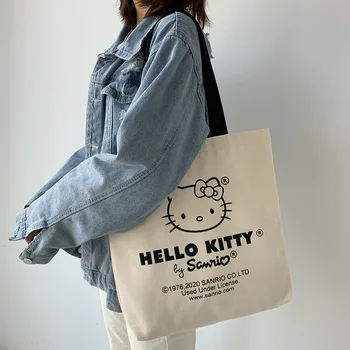 38CM Kawaii Sanrio Bolsa de Hello Kitty Bonito dos desenhos animados KT Gato Senhora Retro Único Saco de Ombro Aluno Saco de Compras, Sacos de Presentes de natal