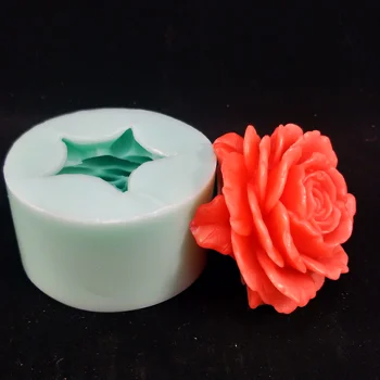 3D flor de Rosa moldes de silicone para a fabricação de sabão DIY fondant de decoração do bolo de moldes artesanais de silicone rosa moldes HC0189