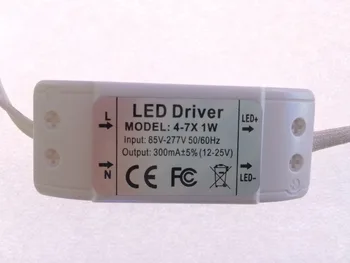 4-7x1w 4w 6w LED 7w Fonte de Alimentação do Motorista 300mA 85-277v de do Diodo emissor de luz da luz de painel luz downlight de Transformadores