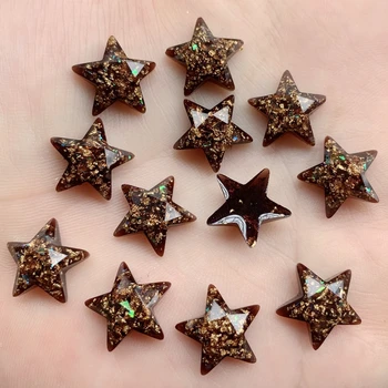 40PCS 14mm estrela de Cinco pontas de Resina, Strass, pedras e cristais Flatback Para DIY Roupas Artesanais de Decoração