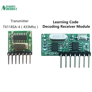 433 Mhz Receptor sem Fio Transmissor e Receptor de Aprendizagem de Código De 1527 Decodificação Módulo de 4 canais de saída Com a Aprendizagem de Botão