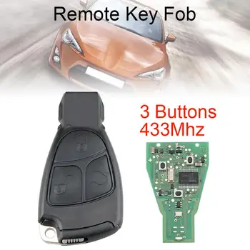 433Mhz Universal ABS + Metal 3 Botões Smart Remote chave do Carro Fob Ajuste para a Mercedes Benz B / C / E / ML / S / CLK /CL
