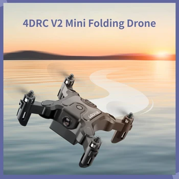 4DRC V2 Mini Micro Dobrável Quadcopter RC Drone Câmera HD de Controle de APLICATIVO Quadcopter Drone wi-Fi FPV Pressão Fixa RC Helicóptero Brinquedos