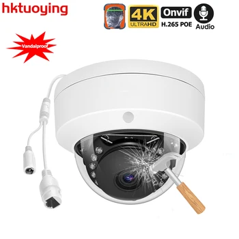4K de 8MP Metal Dome Câmera IP POE ONVIF gravação de Áudio de Câmera de CCTV câmera de 5mp Vandalproof IP66 Exterior da Segurança Home VideoFace de Detecção de