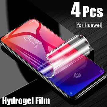 4PCS de Hidrogel Filme Para Huawei P40 P50 P30 Pro Lite 5G Protetor de Tela Para Huawei Companheiro 40 30 20 Pro Lite Não de Vidro