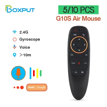 5/10pc G10S Ar de Rato de Controle Remoto com um Giroscópio de 2,4 G de Pesquisa de Voz sem Fio Controlador Remoto para a Caixa de TV Android/PC