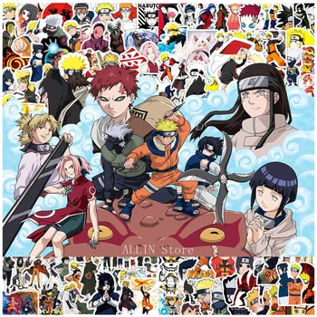 50/100PCS Anime NARUTO Adesivos para as Crianças Brinquedos de Naruto, Uchiha Sasuke Cartoon Decalques DIY Portátil do Telefone do Carro Impermeável Legal Adesivo