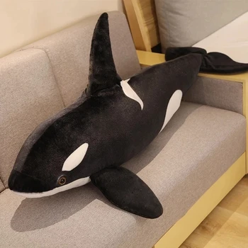 50-130 CM Bonito baleia Assassina de pelúcia boneca de almofadas, Brinquedos Kawaii Macio Cartoon bicho de Pelúcia de baleia assassina de Sono Travesseiro de Presente Para as Crianças