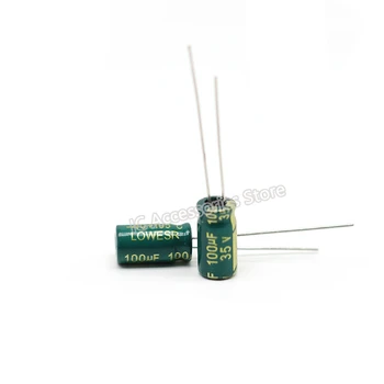 50pcs 35V100UF volume 6x7 6x12MM de alta frequência baixa resistência, longa vida DIP capacitor eletrolítico de 100UF 35V