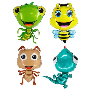 50Pcs Moda E Concisa dos desenhos animados Formiga Gecko Inseto, Animal Folha de Alumínio Balão de Aniversário, Dia das Crianças Brinquedo de Menino da Decoração do Partido