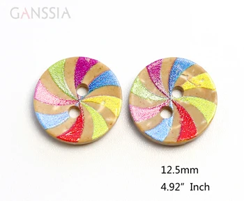 50pcs/Tamanho do lote:12,5 mm Multicolor de coco botões redondos, de Costura, botão para DIY, acessórios de Vestuário (KK-10h59)