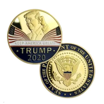 58º Presidente dos estados unidos Moedas Comemorativas América o Presidente Donald Trump Presente Medalhões de Moedas EUA Estilo Coleção de Moedas Emblema