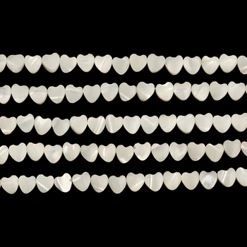 5mm Forma de Coração Branco Natural da Mãe de Pérola Shell de Contas Para Fazer Jóias de Pedra Solta Esferas de DIY Anel Colar