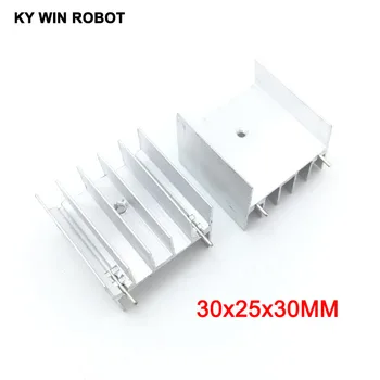 5pcs Alumínio branco A-220 30x25x30mm Dissipador de calor PARA 220 Dissipador de Calor do Transistor Radiador TO220 Cooler de Refrigeração 30*25*30 MM Com 2 pinos