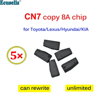 5pcs/lote Original CN7 Cópia 8A Chip para Toyota Lexus Hyundai KIA Carro, as Chaves de controle Remoto Funciona com CN900,CN900mini,TANGO