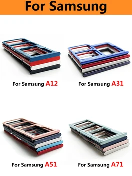 5pcs/lote Para Samsung A12 Bandeja do Cartão SIM Slot SD Reader Suporte Para Samsung A12 A31 A51 A71 Bandeja do Cartão Sim Dupla Titular atacado