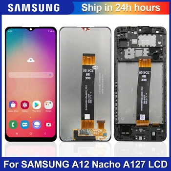 6.5'Original Para Samsung Galaxy A12 Nacho LCD A127F A127M A127U Tela LCD Touch screen Digitalizador Assembly Para Samsung LCD A127