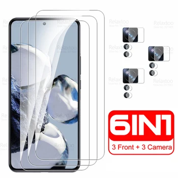 6in1 de Vidro Temperado Para Xiaomi 12T Pro Câmara de Proteção Glas Em Xiomi Mi 12 T MI12T 12TPro 5G 6.67