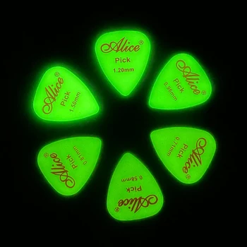 6Pcs Alice Acústica, Guitarra Elétrica de Nylon Fluorescente Pega Luminosa Plectrums Fluorescente 0.58 0.71 0.81 0.96 De 1,2 a 1,5 Mm de Brilho