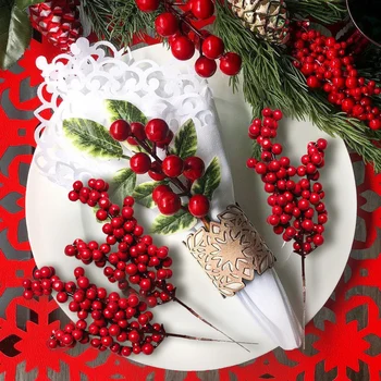6pcs de Espuma de Natal Berry Multi Tipo de Frutas Vermelhas Ramos Para Guirlanda de Natal Decoração de Natal DIY Tabela de Definição de Suprimentos