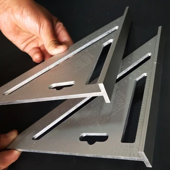 7 polegadas de Alumínio Triângulo Ângulo Transferidor Carpinteiro de Medição Régua Ferramenta Multi-Função de Engenharia de Suprimentos