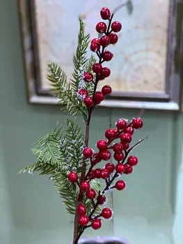 70cm Artificial Cedro Berry Planta Ramo Plástico Vermelho de Natal de Frutas Arranjo de Flor em Material Hotel Loja de Natal Decoração da Casa