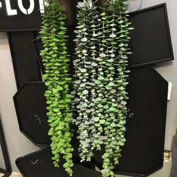 85 cm 8 Garfo Grande Artificial Folhas de Eucalipto Longo Videira Plástico Verde Pendurado na Parede de Plantas Hotel de Casamento Decoração da Casa de Arte Adereços
