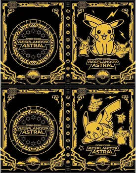9 Grade Pokemon Bronzeamento Álbum Livro Favoritos Brinquedo Anime Mapa do Cartão de Jogo do Fichário Pasta Brinquedo infantil Presente Coleção de Livro de Cartão
