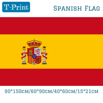 90*150cm 60*90 cm 40*60cm 15*21cm Bandeira espanhola Poliéster Espanha Bandeira Nacional Bandeira