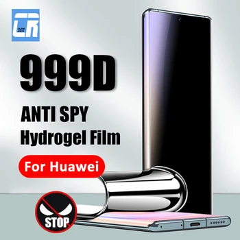 999D Curvo Completo de Privacidade Protetor de Tela para Huawei Companheiro 40 30 20 Pro Nova 8 9 Anti Espião de Hidrogel Filme P40 P50 P30 Pro Não de Vidro