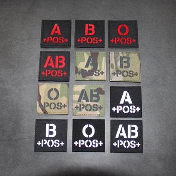 A+ B+ O+ AB+ POS Tipo de Sangue de INFRAVERMELHO Reflexivo Patch Táticas Capacete de Etiqueta Para a Mochila, Casaco, Jaqueta Multicam Braçadeira Militar Emblema