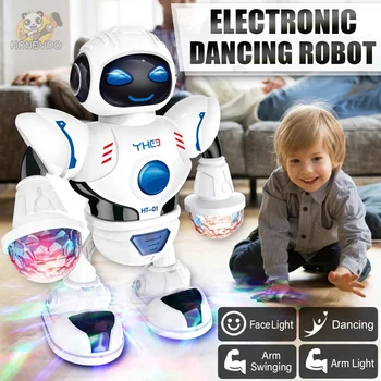 A Dança Do Robô Elétrica Animal De Estimação Brilhando Musical Robô Andando De Brinquedos Educativos Brinquedos Interativos Para Crianças Presentes De Aniversário 6-36 Meses De Brinquedos