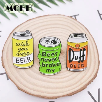 A Diversão Criativa Latas De Bebida Cerveja Esmalte Broche Duff Beer Crachá De Liga Leve Roupas De Saco De Pinos Acessórios, Jóias De Presente Para Os Amigos