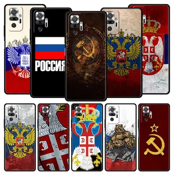 A rússia Bandeira Emblema URSS Caso De Telefone Xiaomi Redmi Nota 10 11 9 8 Pro 9S 10S 7 8T 9T 9A 8A 9C K40 Jogos 11T 5G Macio da Tampa Traseira