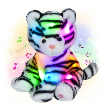 Adultos Crianças que Brilham no Escuro Tigre Boneca Bonito Design Luxuoso Animlas Presentes Bebê Acompanham a Música, Bonecas Calmante Brinquedo para Crianças