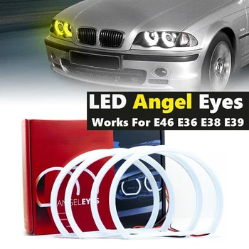 Algodão LED Angel Eyes Kit de Halo Anel Farol Lâmpadas Para BMW E46 Coupe E36 E38 E39 Ultra Brilhante Montar Dia de Luz sinal de volta a luz
