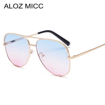 ALOZ MICC 2019 Mulheres de Óculos de sol Piloto de Óculos de sol feminino masculino da Marca do Designer Retrô, Grandes Óculos de Armação de Metal para a Fêmea UV400 Q581