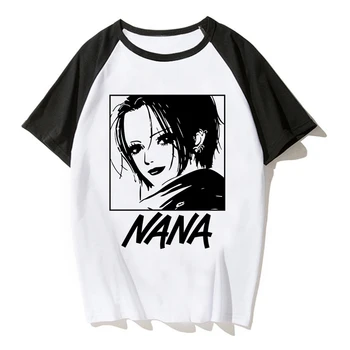 Anime japonês de Mangá T-shirt Nana Osaki T-Shirt das Mulheres Nana Tee Gráfico Superior Goth Verão Cartoon Camisa Unissex Kawaii Camiseta Feminina
