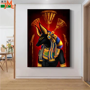 Anubis Faraó Egípcio 5D DIY Diamante Pintura Religião de Imagem Bordado Para Venda de Rodada Completa da Broca do Mosaico da Igreja de Decoração de Casa