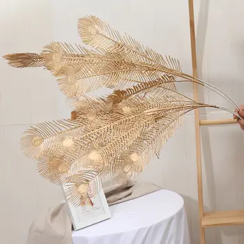 Artificial De Ouro Planta Ginkgo Folha Phalaenopsis Eucalipto Festa De Natal, Decoração Do Arranjo De Flor Acessórios De Decoração