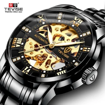 As melhores marcas de Luxo TEVISE Mens Auto Vento relógio de Pulso de Homem Relógios Mecânicos Automáticos Relógio Masculino Relógio FNGEEN Relógio Masculino