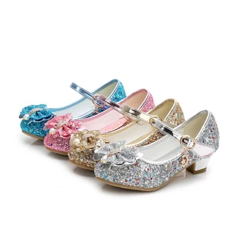 As meninas de Cristal de Dança Sapatos da Moda, sapatos de Salto Alto crianças Desempenho Sapatos de Princesa Novo Adolescente Salto alto Bombas