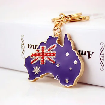 Austrália Bandeira Chaveiro Quente Da Venda De Strass, Chaveiro, Chave De Cadeia Titular