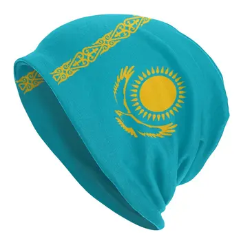 Bandeira Do Cazaquistão Bonnet Femme Rua De Chapéu De Malha Para As Mulheres, Homens Outono Inverno Quente Beanies Caps