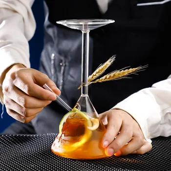 Bar Engraçado De Cabeça Para Baixo Copos De Martini Cocktail Copa Do Restaurante De Gastronomia Molecular Decoração Gelo Seco Contentor Criativo Suco De Vidro